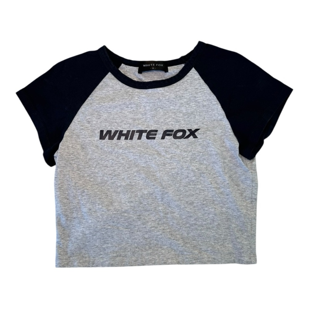 White Fox No Reason Baby Tee Grey Marle - Picture 2 of 8